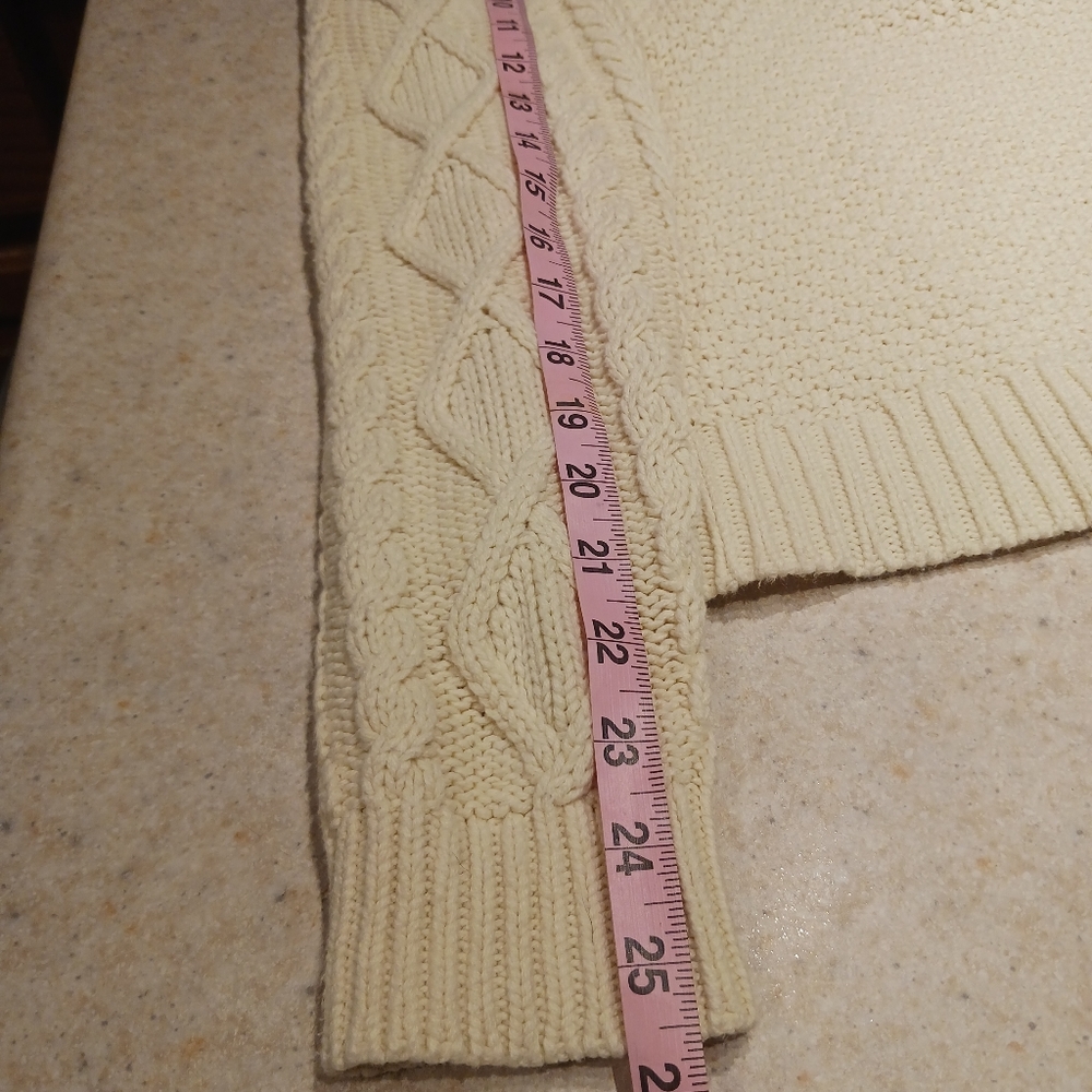 Lauren Ralph Lauren Textured Crew Neck Knit Sweater Cream Size L - Picture 8 of 12